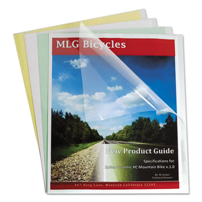Vinyl Report Covers, Sliding Bar, 8.5 x 11, Clear/Clear, 100/Box - Report Covers | C-Line