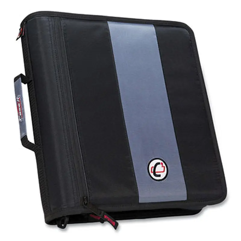 Classic Zipper Binder, 3 Rings, 2" Capacity, 11 x 8.5, Black/Gray Accents - Binders | Case it