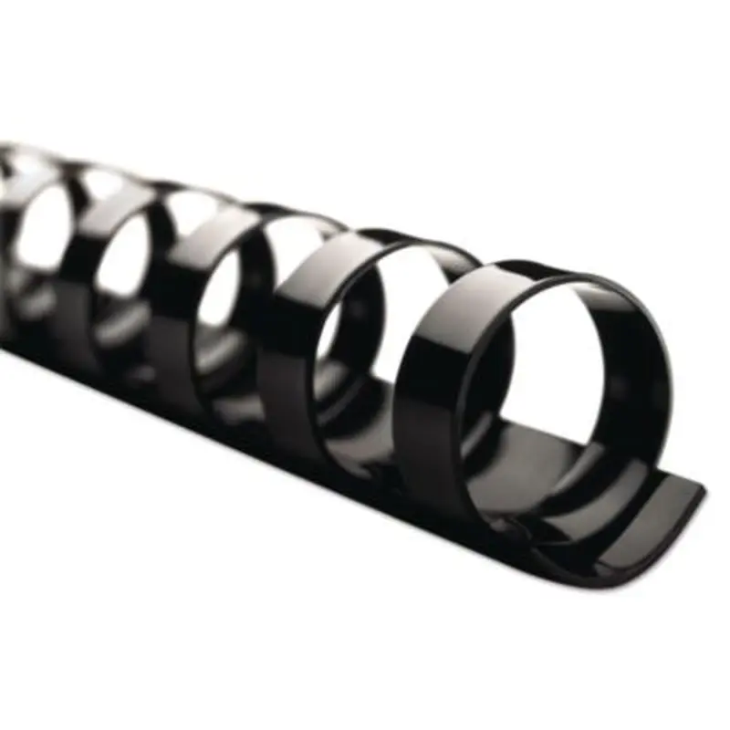 CombBind Standard Spines for 11 x 8.5 Documents, 19 Rings, 1" (225-Sheet) Capacity, Black, 100/Box - Binding Spines | GBC
