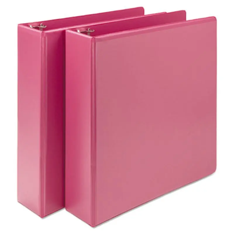 Earth's Choice Plant-Based Durable Fashion View Binder, 3 Rings, 2" Capacity, 11 x 8.5, Berry, 2/Pack - Binders | Samsill