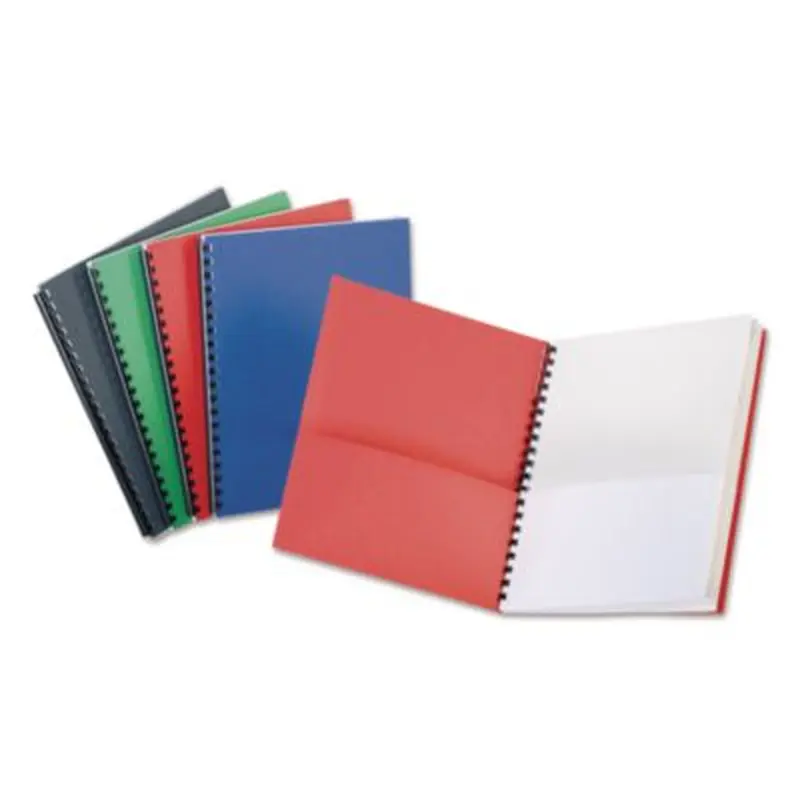 Eight-Pocket Organizer, Embossed Leather Grain, 11 x 8.5, Assorted Colors with White Pockets - Pocket Folders | Oxford