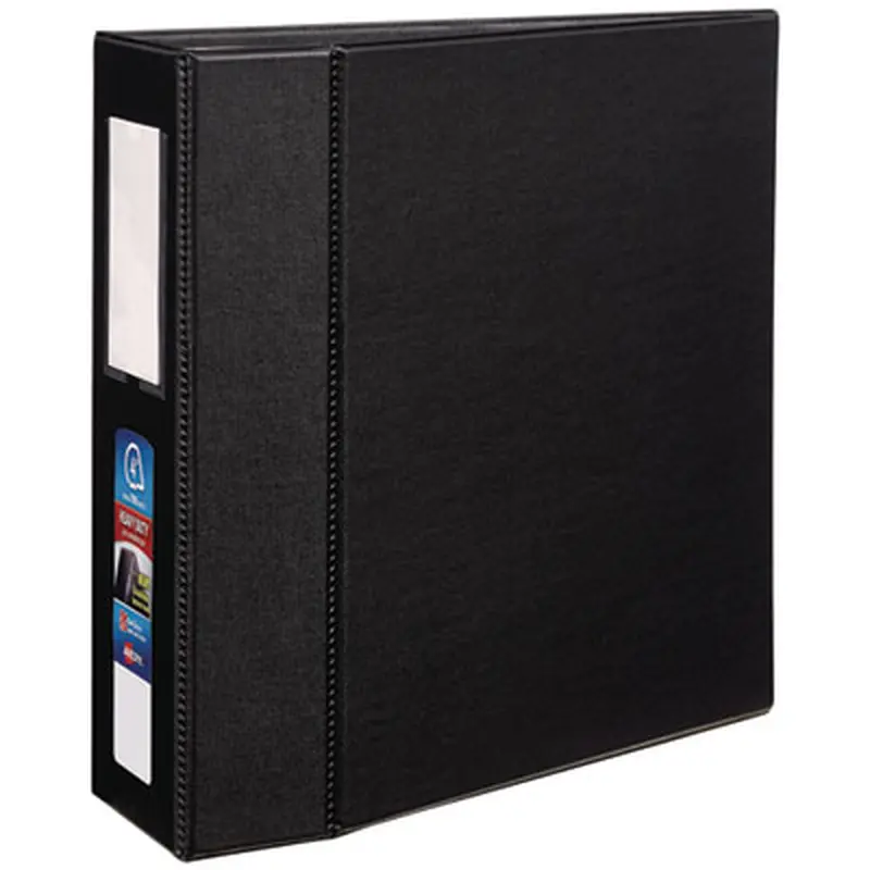Heavy-Duty Non-View Binder with DuraHinge, Three Locking One Touch EZD Rings and Spine Label, 4" Capacity, 11 x 8.5, Black - Binders | Avery