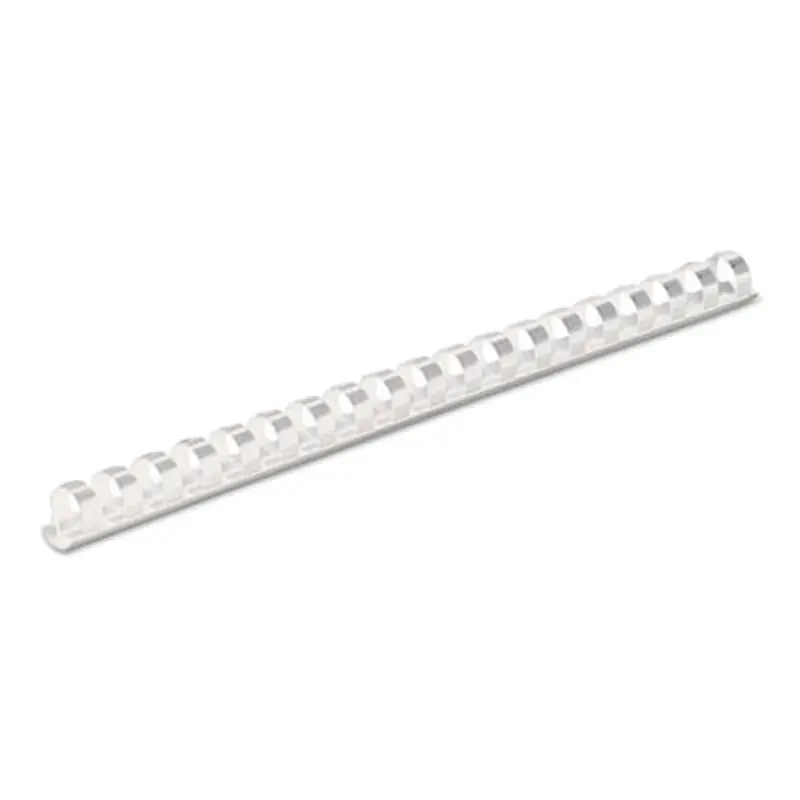 Plastic Comb Bindings for 11 x 8.5 Documents, 19 Rings, 0.5" (90-Sheet) Capacity, White, 100/Pack - Binding Spines | Fellowes