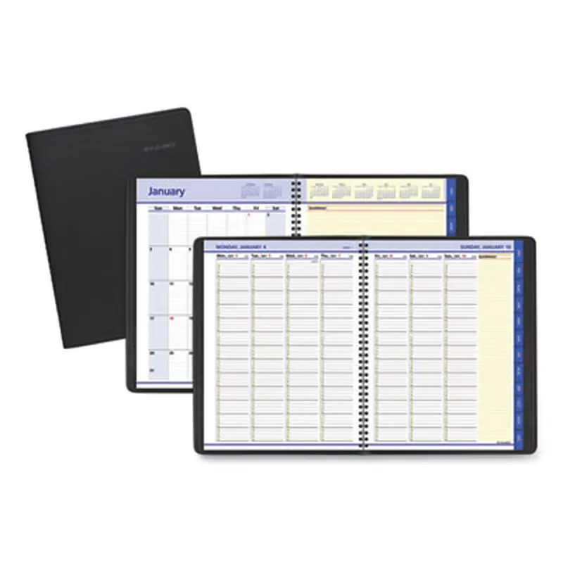 QuickNotes Weekly Vertical-Column Format Appointment Book, 11 x 8.25, Black Cover, 12-Month (Jan to Dec): 2026 - Appointment Books & Planners | AT-A-GLANCE