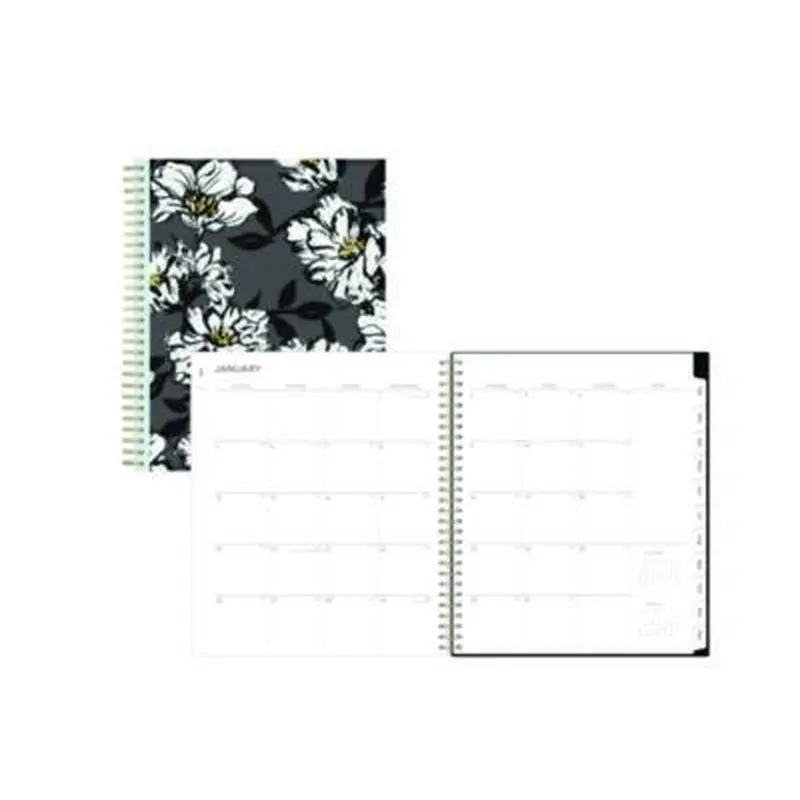 Baccara Dark Monthly Planner, Floral Artwork, 10 x 8, Gray/Black/Gold Cover, 12-Month (Jan to Dec): 2026 - Appointment Books & Planners | Blue Sky