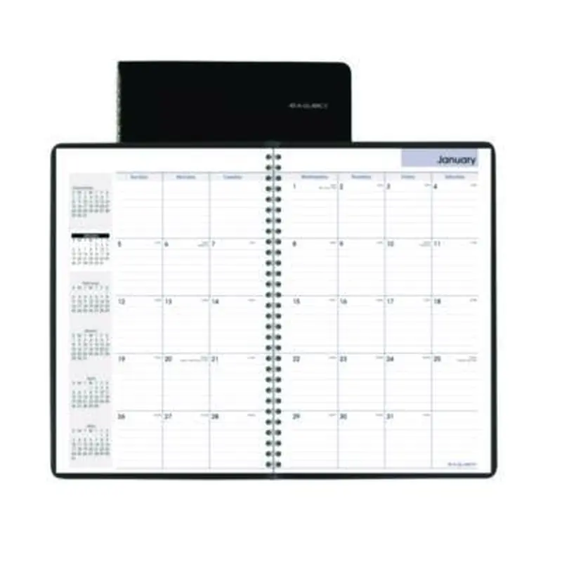DayMinder Monthly Planner, Ruled Blocks, 12 x 8, Black Cover, 14-Month: Dec 2025 to Jan 2027 - Appointment Books & Planners | AT-A-GLANCE
