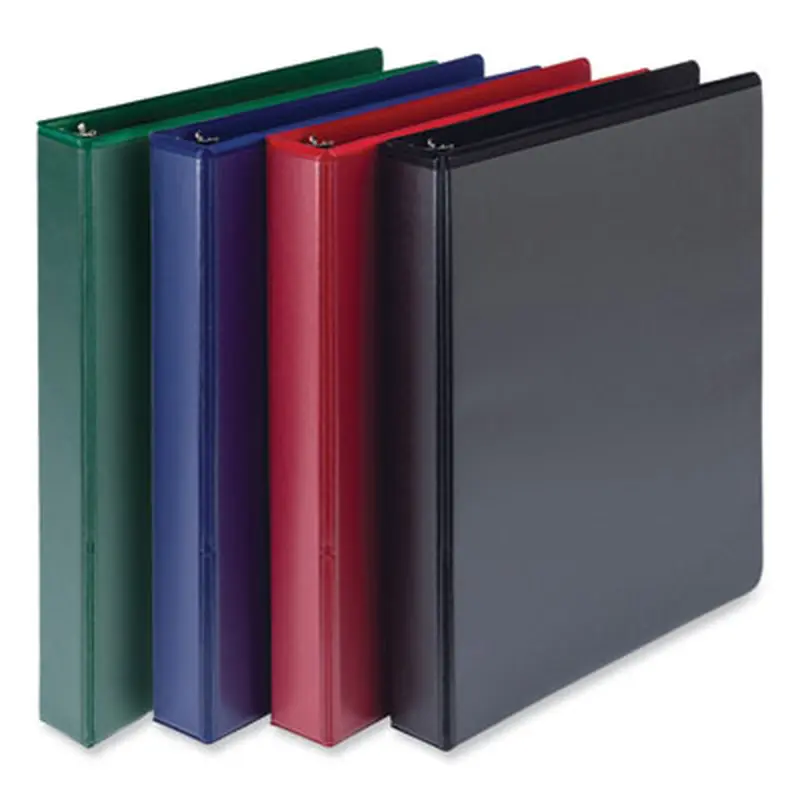 Durable D-Ring View Binders, 3 Rings, 1" Capacity, 11 x 8.5, Black/Blue/Green/Red, 4/Pack - Binders | Samsill
