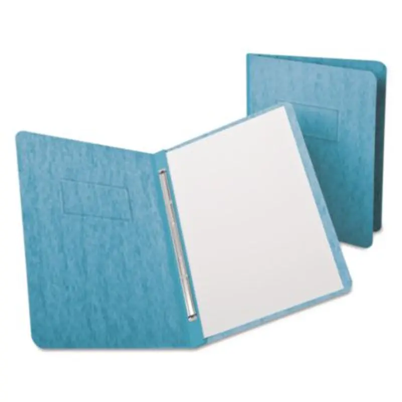 Heavyweight PressGuard and Pressboard Report Cover w/Reinforced Side Hinge, 2-Prong Fastener, 3" Cap, 8.5 x 11, Light Blue - Report Covers | Oxford