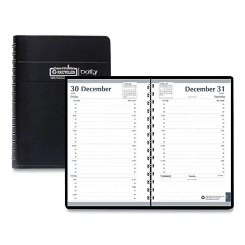 Memo Size Daily Appointment Book with 15-Minute Schedule, 8 x 5, Black Cover, 12-Month (Jan to Dec): 2026 - Appointment Books & Planners | House of Doolittle