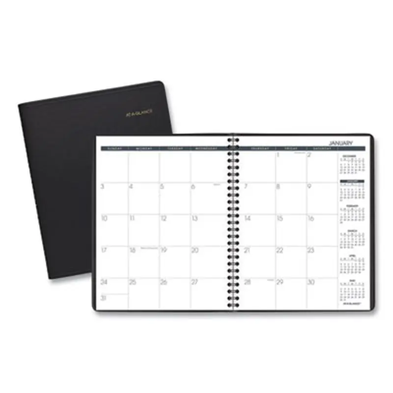 Monthly Planner, 8.75 x 7, Black Cover, 12-Month (Jan to Dec): 2026 - Appointment Books & Planners | AT-A-GLANCE
