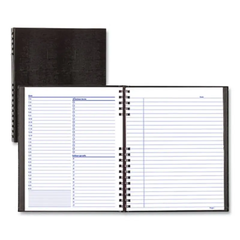 NotePro Undated Daily Planner, 10.75 x 8.5, Black Cover, Undated - Appointment Books & Planners | Blueline