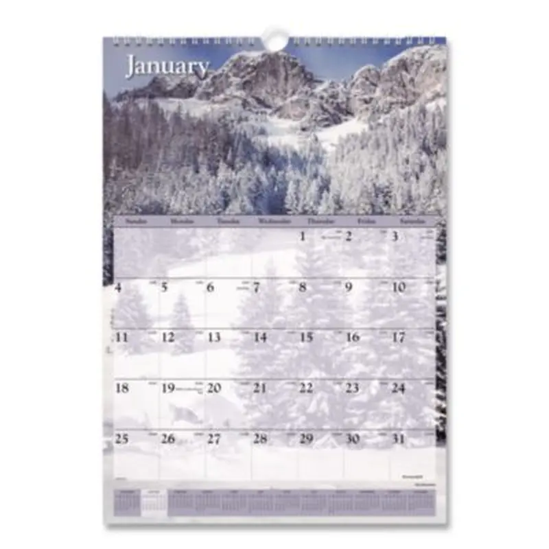 Scenic Monthly Wall Calendar, Landscape Photography, 12 x 17, White/Multicolor Sheets, 12-Month (Jan to Dec): 2026 - Wall Calendars | AT-A-GLANCE