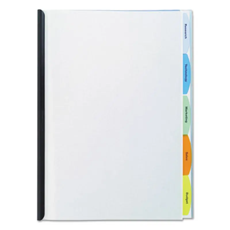 View-Tab Report Cover, Grooved Sliding Bar, 8.5 x 11, Clear/Clear - Report Covers | GBC