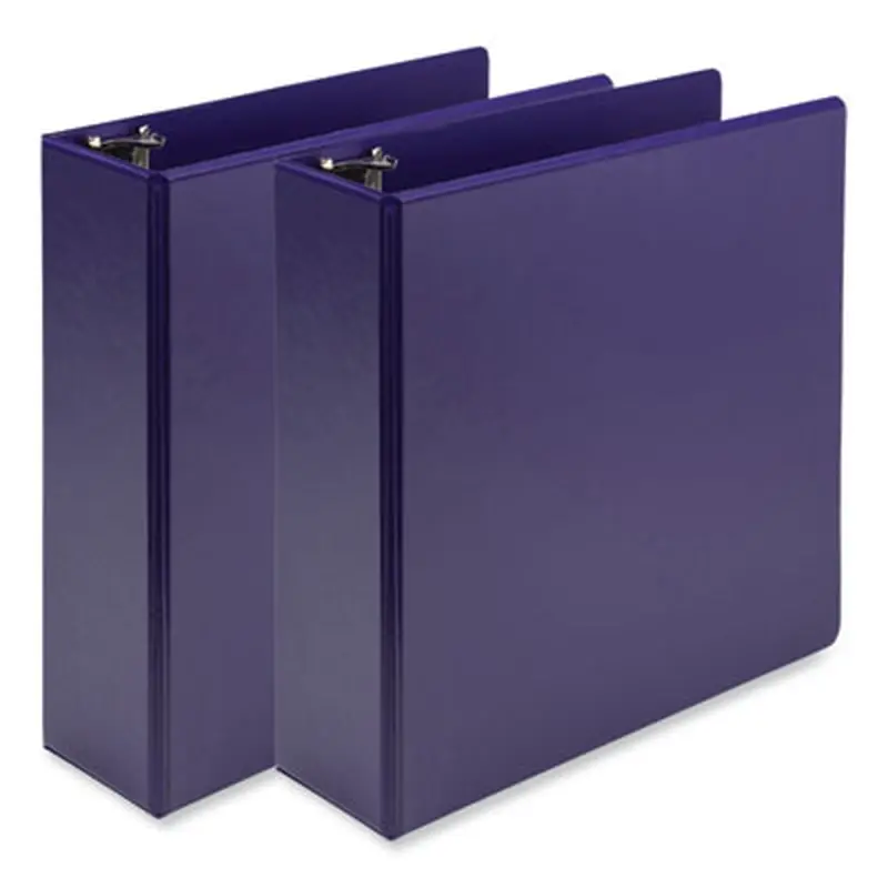 Earth's Choice Plant-Based Economy Round Ring View Binders, 3 Rings, 3" Capacity, 11 x 8.5, Purple, 2/Pack - Binders | Samsill