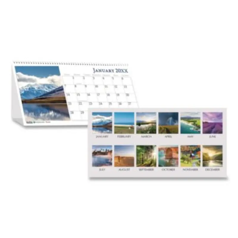 Earthscapes Recycled Desk Tent Monthly Calendar, Scenic Photography, 8.5 x 4.5, White Sheets, 12-Month (Jan to Dec): 2026 - Calendars | House of Doolittle