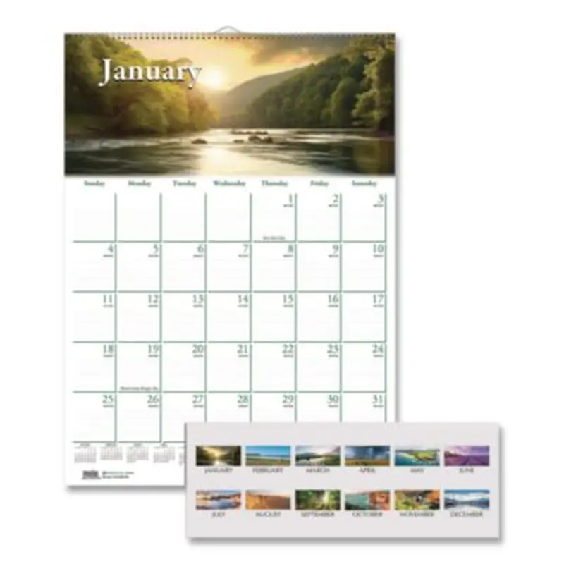 Earthscapes Recycled Monthly Wall Calendar, Scenic Beauty Photography, 12 x 16.5, White Sheets, 12-Month (Jan-Dec): 2026 - Wall Calendars | House of Doolittle