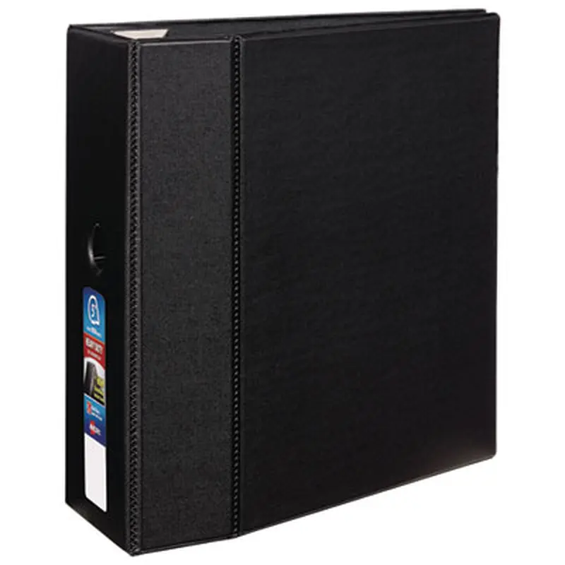 Heavy-Duty Non-View Binder with DuraHinge, Locking One Touch EZD Rings and Thumb Notch, 3 Rings, 5" Capacity, 11 x 8.5, Black - Binders | Avery