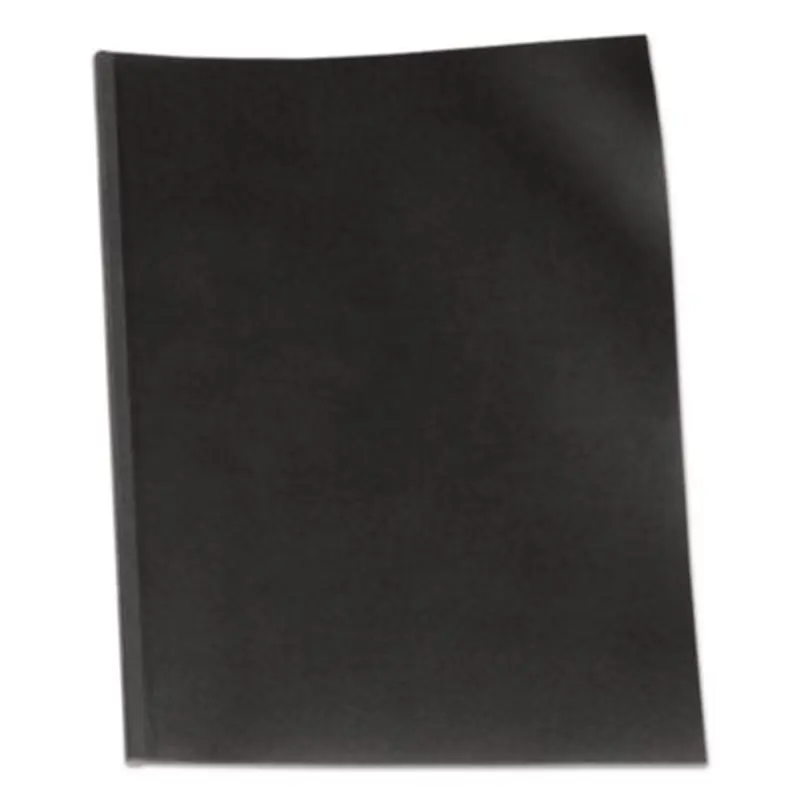 VeloBind Pre-Punched Presentation Covers with Leatherlike Texture, Paper, Square Corners, 11 x 8.5, Black, 50/Pack - Binding Systems Covers | GBC