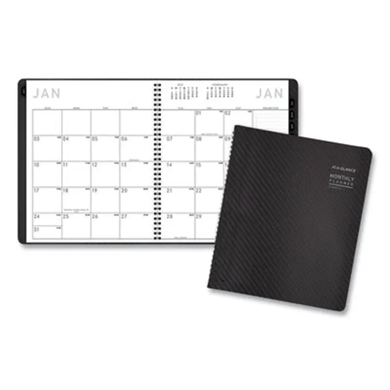 Contemporary Monthly Planner, Premium Paper, 11 x 9, Graphite Cover, 12-Month (Jan to Dec): 2026 - Appointment Books & Planners | AT-A-GLANCE