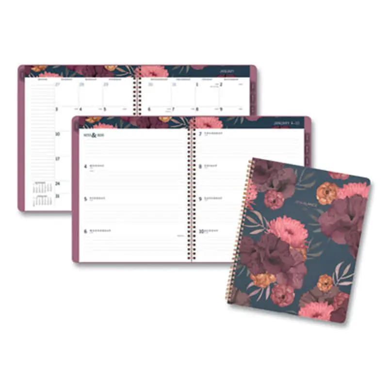 Dark Romance Weekly/Monthly Planner, Floral Artwork, 11 x 8.5, Multicolor Cover, 13-Month: Jan 2026 to Jan 2027 - Appointment Books & Planners | AT-A-GLANCE