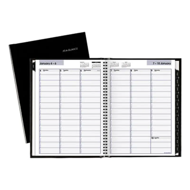 DayMinder Hardcover Weekly Vertical-Column Format Appointment Book, 11 x 8, Black Cover, 12-Month (Jan to Dec): 2026 - Appointment Books & Planners | AT-A-GLANCE