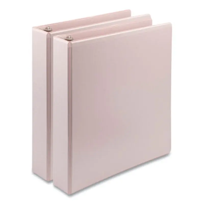 Earth's Choice Plant-Based BOHO D-Ring View Binders, 1.5" Capacity, 11 x 8.5, Rose, 2/Pack - Binders | Samsill