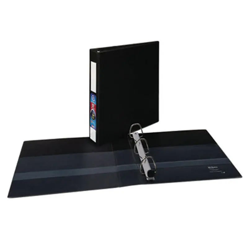 Heavy-Duty Non-View Binder with DuraHinge, One Touch EZD Rings and Spine Label Holder, 3 Ring, 1.5" Capacity, 11 x 8.5, Black - Binders | Avery