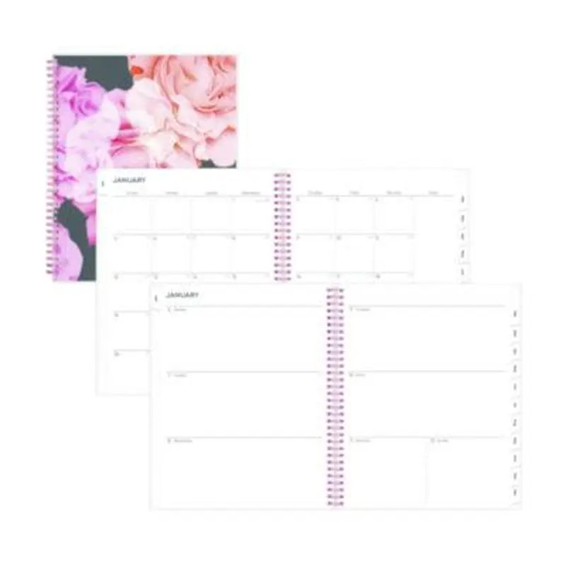 Joselyn Weekly/Monthly Planner, Floral Artwork, 11 x 8.5, Pink/Peach/Black Cover, 12-Month (Jan to Dec): 2026 - Appointment Books & Planners | Blue Sky