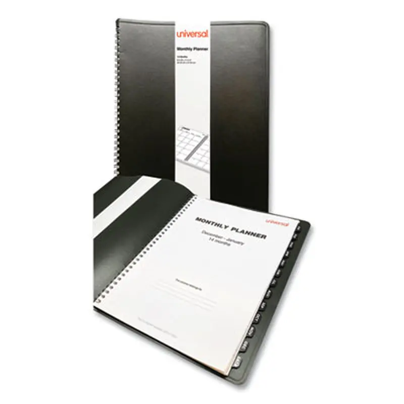 Monthly Planner, 11 x 8, Black Cover, 14-Month: Dec 2025 to Jan 2027 - Appointment Books & Planners | Universal