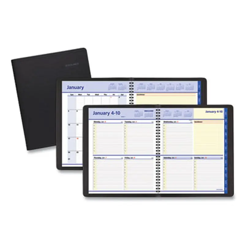 QuickNotes Weekly Block Format Appointment Book, 10 x 8, Black Cover, 12-Month (Jan to Dec): 2026 - Appointment Books & Planners | AT-A-GLANCE