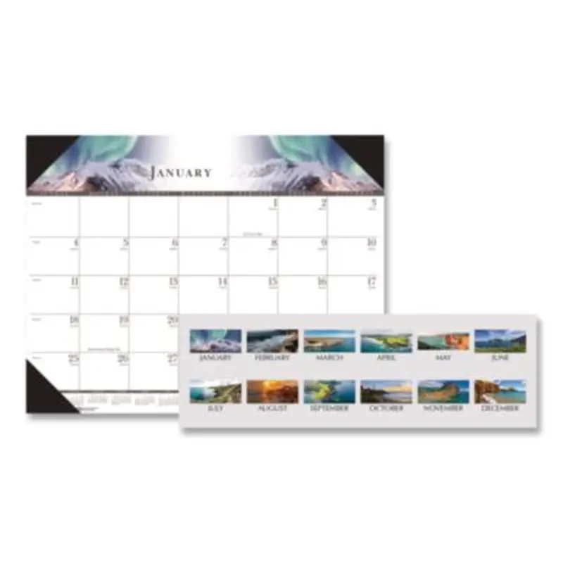 Recycled Full-Color Monthly Desk Pad Calendar, Nature Photography, 22 x 17, Black Binding/Corners,12-Month (Jan to Dec): 2026 - Desk Pad Calendars | House of Doolittle