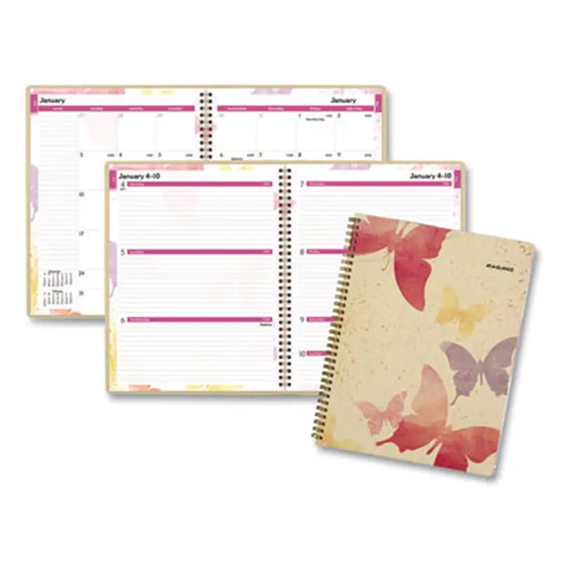 Watercolors Weekly/Monthly Planner, Butterflies Artwork, 11 x 8.5, Multicolor Cover, 12-Month (Jan to Dec): 2026 - Appointment Books & Planners | AT-A-GLANCE