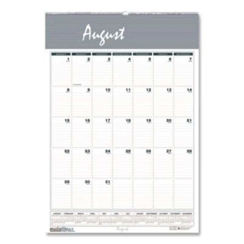Academic Year Bar Harbor Recycled Wirebound Monthly Wall Calendar, 12 x 17, White/Blue Sheets, 12-Month (Aug-July): 2025-2026 - Wall Calendars | House of Doolittle