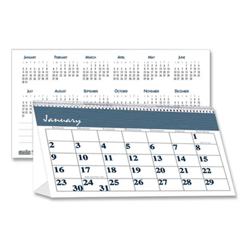 Bar Harbor Recycled Desk Tent Monthly Calendar, 7 x 4.25, White/Blue Sheets, 12-Month (Jan to Dec): 2026 - Calendars | House of Doolittle