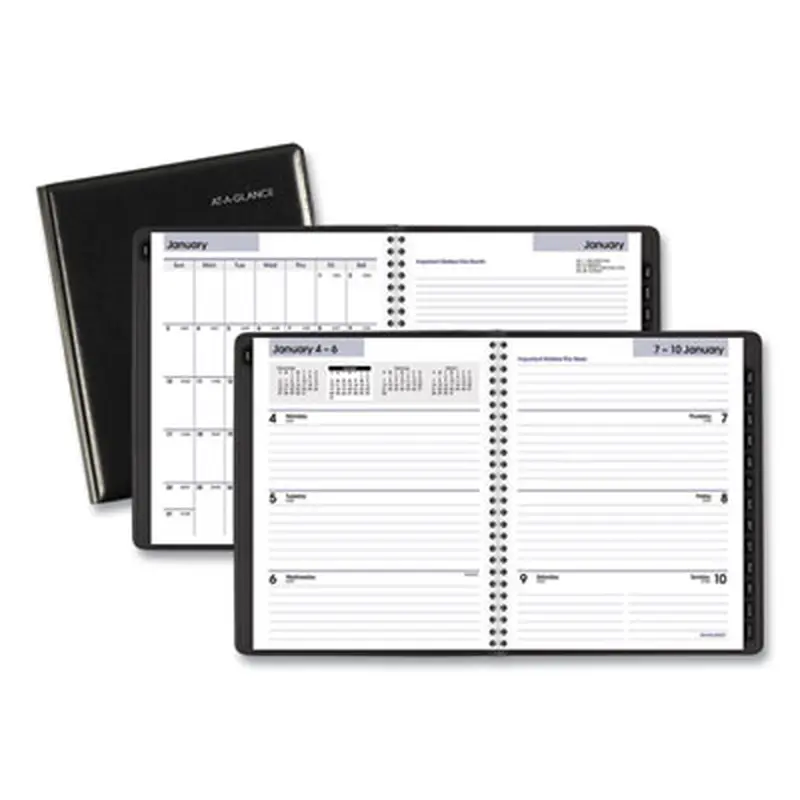 DayMinder Executive Weekly/Monthly Refillable Planner, 8.75 x 7, Black Cover, 12-Month (Jan to Dec): 2026 - Appointment Books & Planners | AT-A-GLANCE