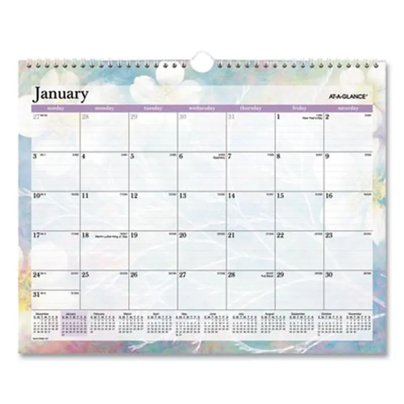 Dreams Monthly Wall Calendar, Seasonal Artwork, 15 x 12, Multicolor Sheets, 12-Month (Jan to Dec): 2026 - Wall Calendars | AT-A-GLANCE