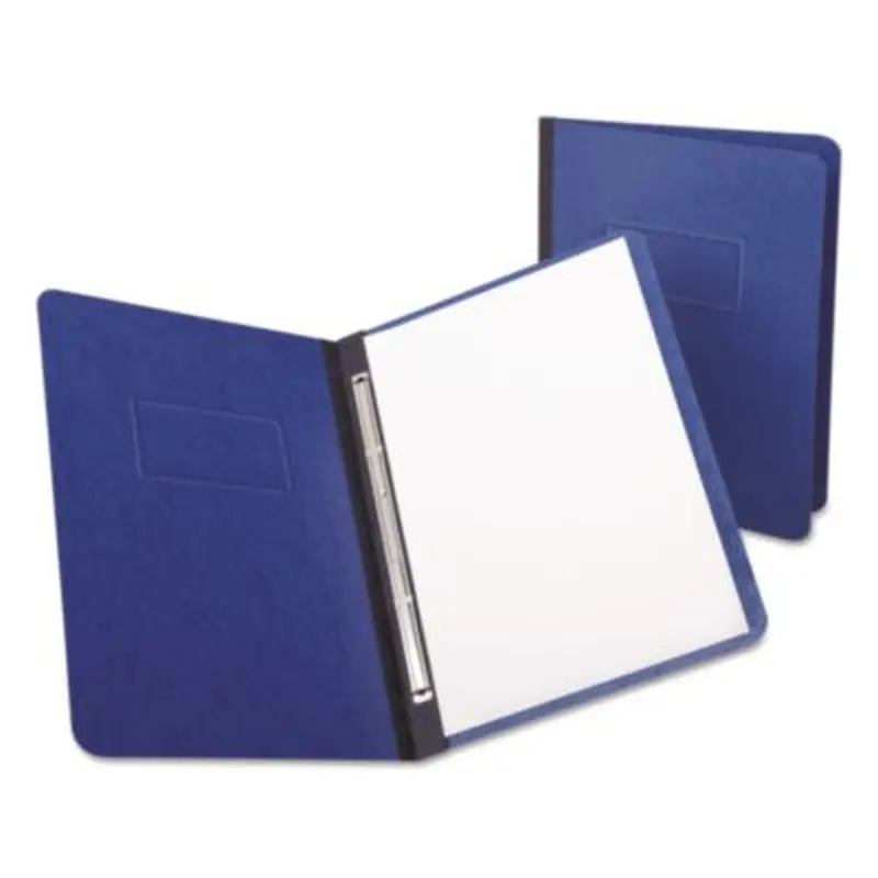 Heavyweight PressGuard and Pressboard Report Cover w/Reinforced Side Hinge, 2-Prong Fastener, 3" Cap., 8.5 x 11, Dark Blue - Report Covers | Oxford