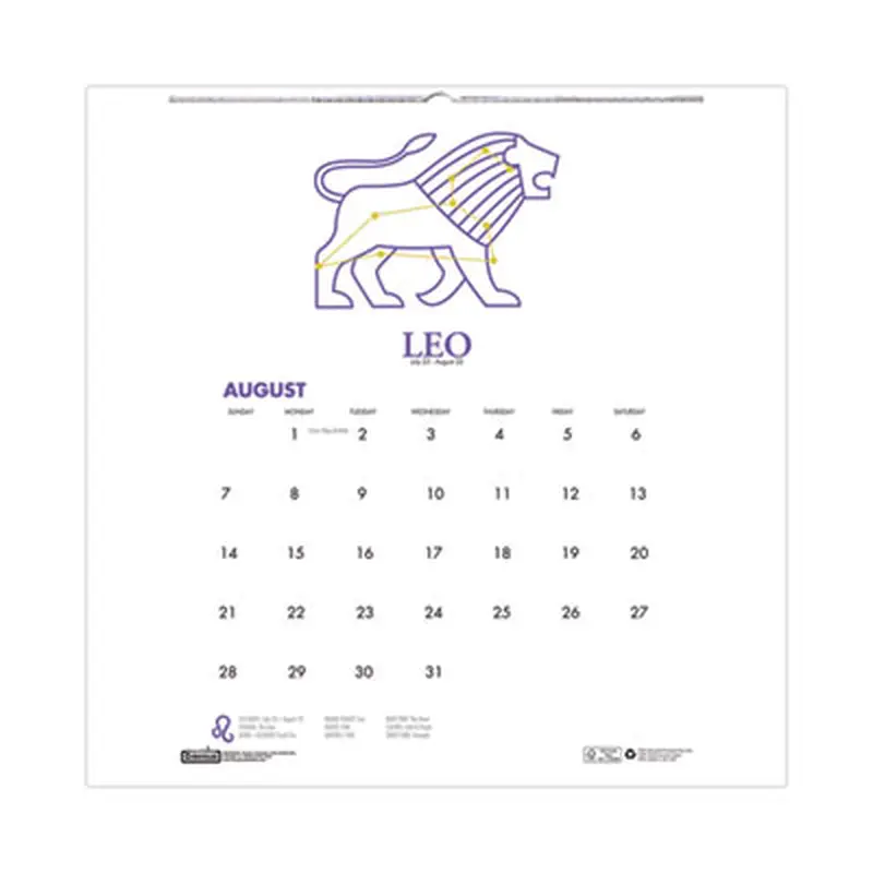 Recycled Academic Zodiac Wall Calendar, 11 x 14, Multicolor Sheets, 12-Month (Aug to July): 2025 to 2026 - Wall Calendars | House of Doolittle