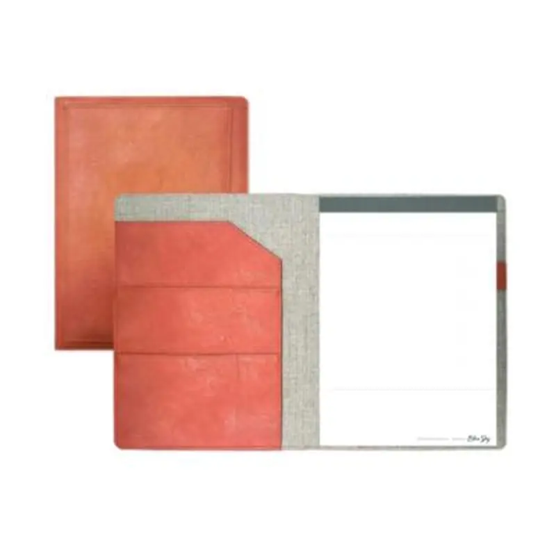 ASMBLD Professional Faux Leather Padfolio, 8.5 x 11 Pad, 9.45 x 12.13, Snap Closure, Tan - Pad Folios | Blue Sky