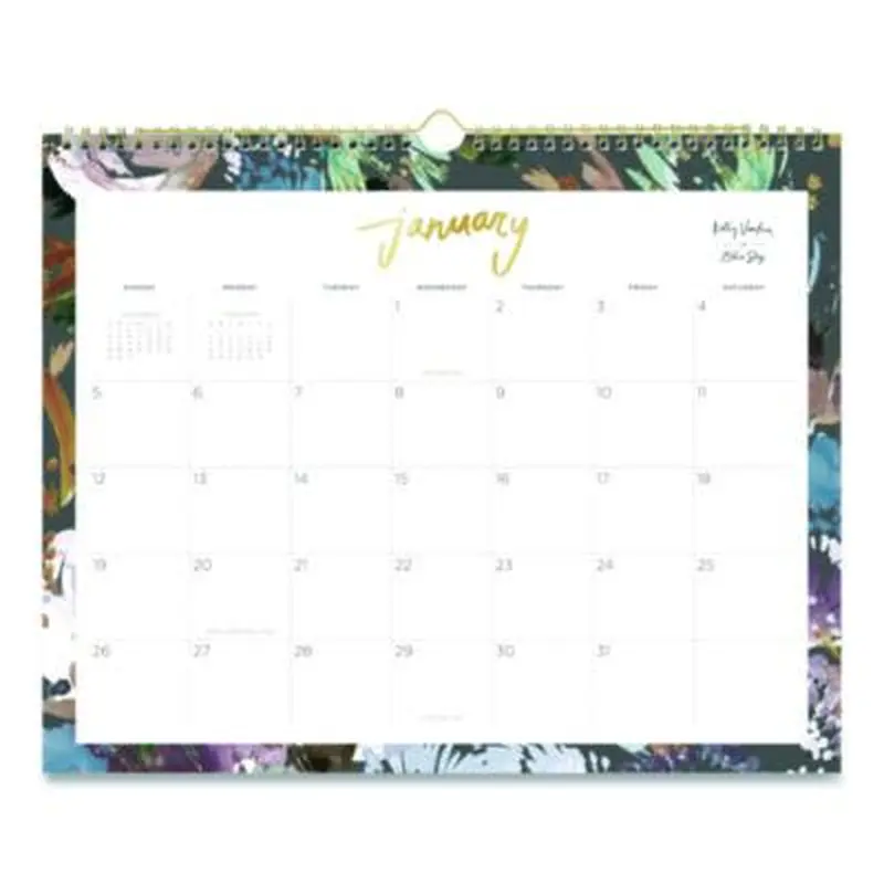 Midnight Garden Monthly Wall Calendar, 15 x 12, Floral Artwork, White/Multicolor Sheets, 12-Month (Jan to Dec): 2026 - Wall Calendars | Blue Sky