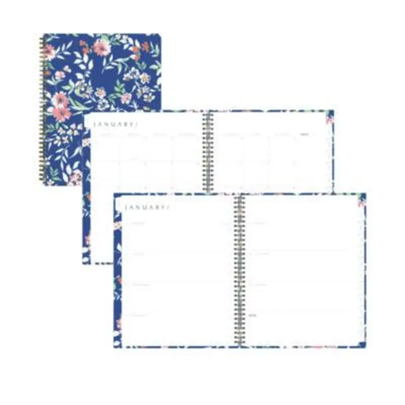 One Tree Planted Effie Weekly/Monthly Planner, Floral Artwork, 11" x 8.5", Blue/Peach/Green Cover, 12-Month (Jan-Dec): 2026 - Appointment Books & Planners | Blue Sky