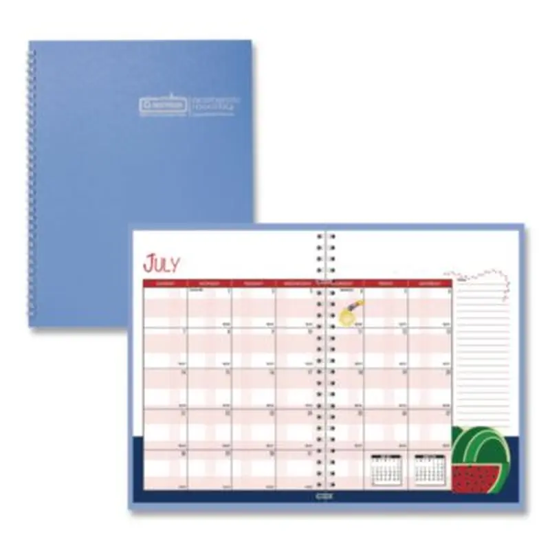 Recycled Academic Year Illustrated Monthly Planner, 10 x 7, Light Blue Cover, 12-Month (July to June): 2025 to 2026 - Appointment Books & Planners | House of Doolittle