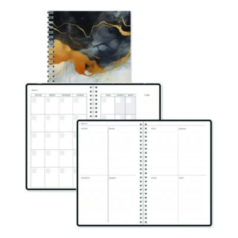Recycled Non-Dated Monthly/Weekly Planner, Gold and Smoke, Multicolor Cover, Undated - Appointment Books & Planners | House of Doolittle