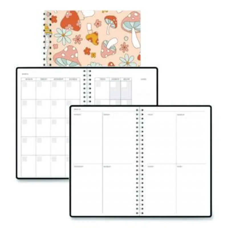 Recycled Non-Dated Monthly/Weekly Planner, Mushrooms, Multicolor Cover, Undated - Appointment Books & Planners | House of Doolittle
