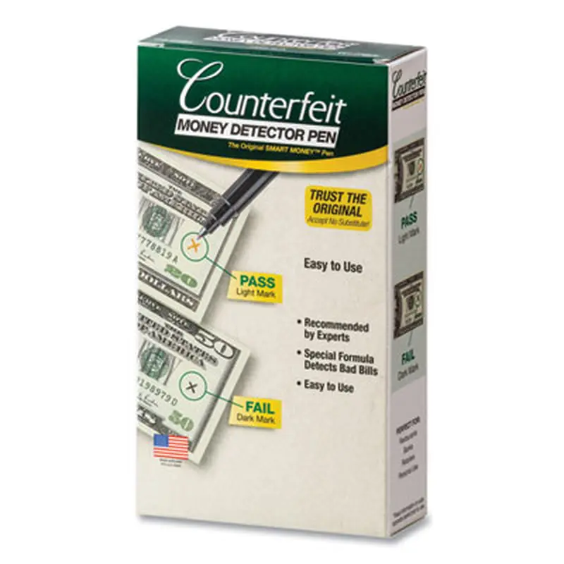 Smart Money Pen for USD, Black, 12/Pack - Counterfeit Bill Detectors | Dri-Mark