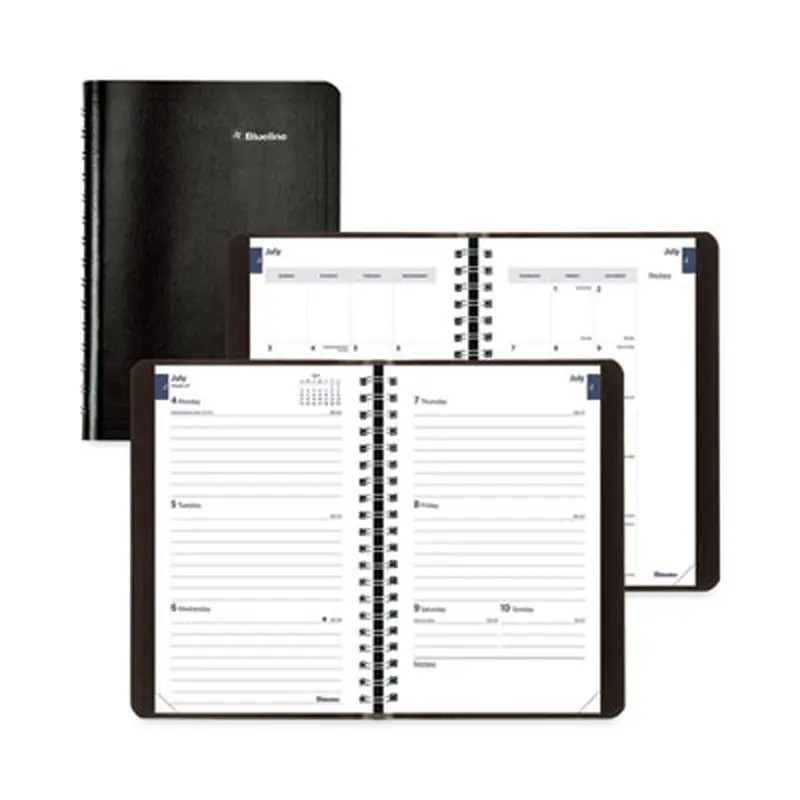 Academic Weekly/Monthly Planner, 8 x 5, Black Cover, 13-Month: July 2025 to Aug 2026 - Appointment Books & Planners | Blueline