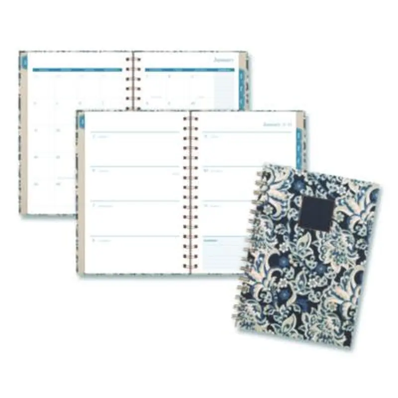 Elizabeth Weekly/Monthly Planner, 8.5 x 5.5, Floral Artwork, Blue Cover, 12-Month (Jan-Dec): 2026 - Appointment Books & Planners | Cambridge