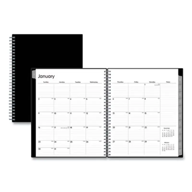 Enterprise Monthly Planner, 10 x 8, Black Cover, 12-Month (Jan to Dec): 2026 - Appointment Books & Planners | Blue Sky