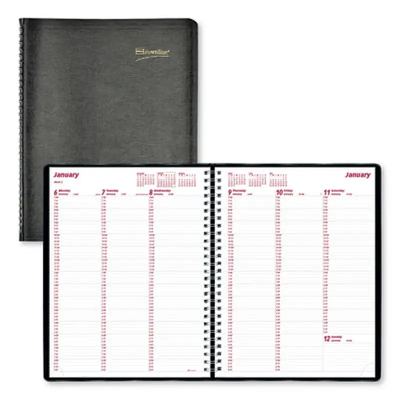 Essential Collection Weekly Appointment Book in Columnar Format, 11 x 8.5, Black Cover, 12-Month (Jan to Dec): 2026 - Appointment Books & Planners | Brownline