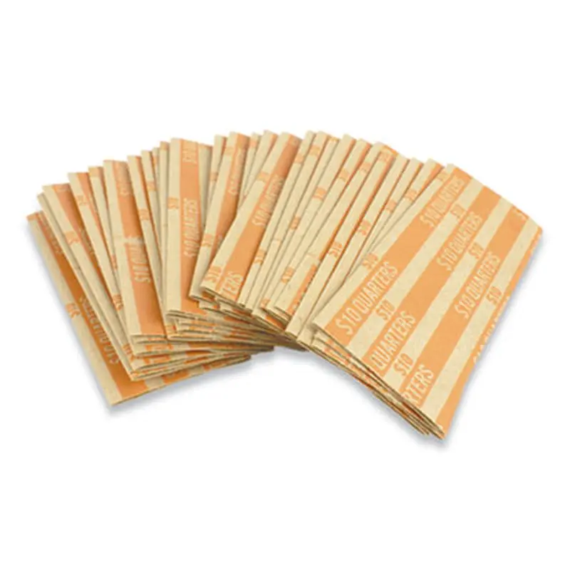 Flat Tubular Coin Wrap, Quarters, $10.00, Orange, 1,000/Box - Cash/Coin Wrappers | CONTROLTEK